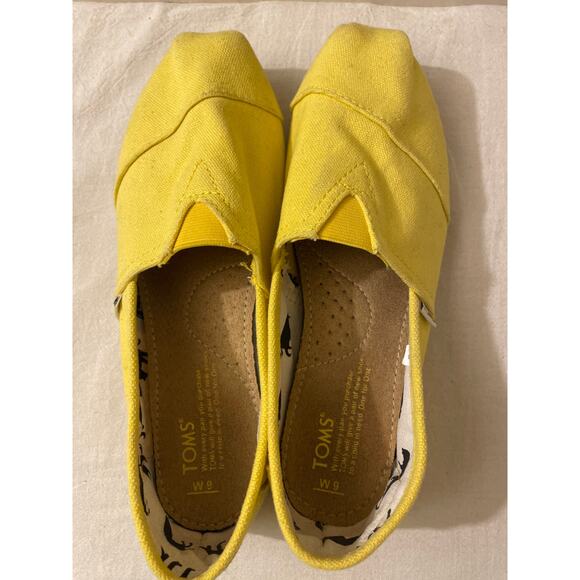 Toms Women's Size 9 Alpargata Flats Slip On‎ Yellow Shoes - Picture 5 of 8